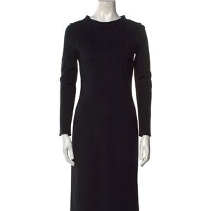Emporio Armani Black Mock Neck Sheath Long Sleeve Dress